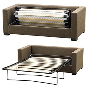 Méralattes - Couchage occasionnel - Sommier lattes en bois et matelas épaisseur 6 cm mousse HR 35 kg/m3