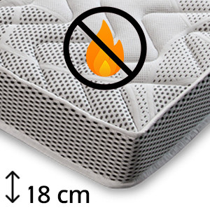 Matelas Airplus 18 cm - mousse HR 30 kg/m3 - confort mi ferme - couchage quotidien - housse ignifugée norme M-1
