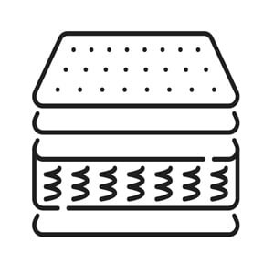 Matelas TAAC 25 cm - ressorts ensachés + double couche Olmosoff (accueil moelleux) - couchage quotidien luxe