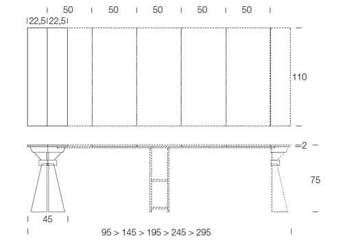Version XL : Largeur 95 à 295 cm