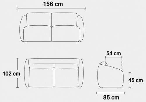 Canapé 2 places - couchage 100